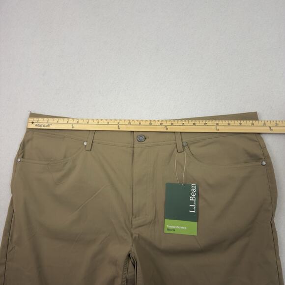 LL Bean Mens Venture Stretch Shorts 42W 10" Beige 5-Pocket Nylon Hiking New - Picture 5 of 12